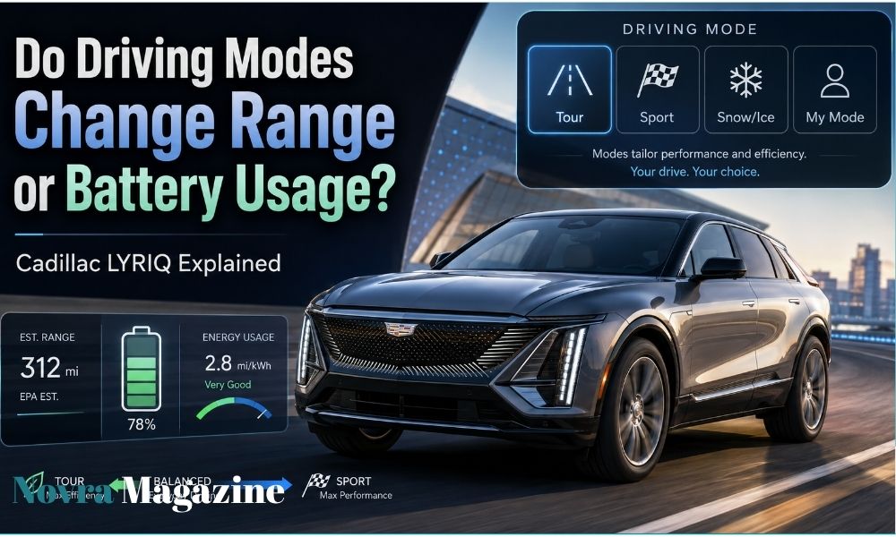 do the driving modes in cadillac lyriq offer different ranges or battery usages