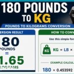 180 pounds to kg